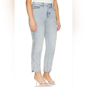 Good American Curve Straight Step Insert  Light Blue 22 Plus High Rise Stretch